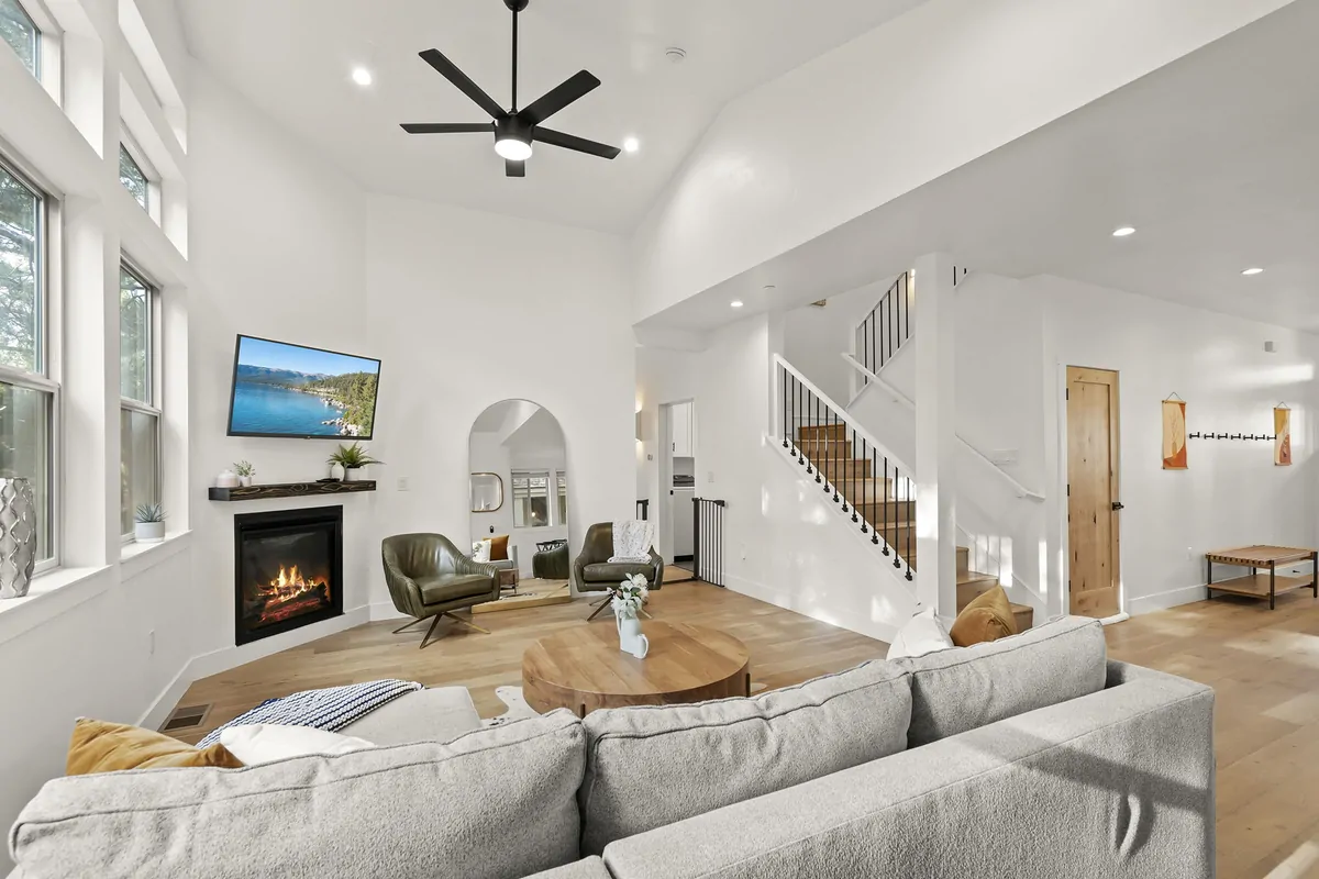 Living Room, TV and Gas Fireplace