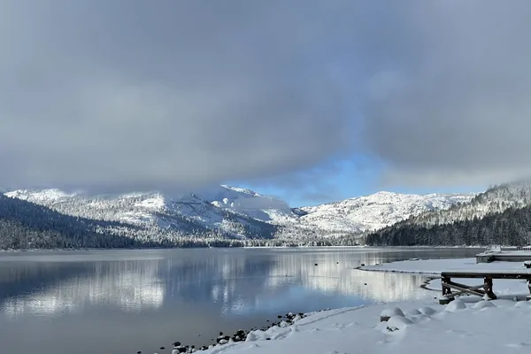 Morning at Donner Lake after a storm.
