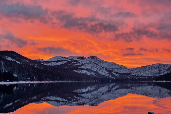 Winter Sunset at Donner Lake