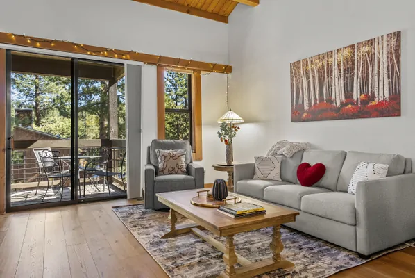 Living Room: upstairs, with pull out sofa at Aspen Grove Hideaway