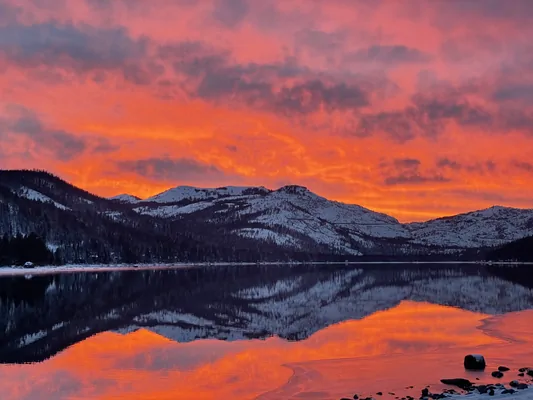 Winter Sunset at Donner Lake
