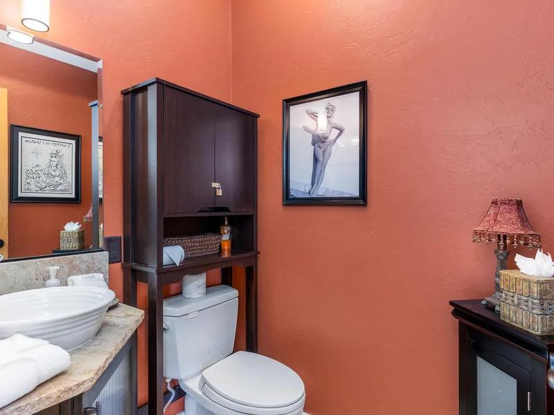 Downstairs Half- Bath at Holy Cow Riverfront