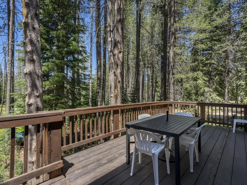 Back patio: 
Donner Lake Vacation Lodge