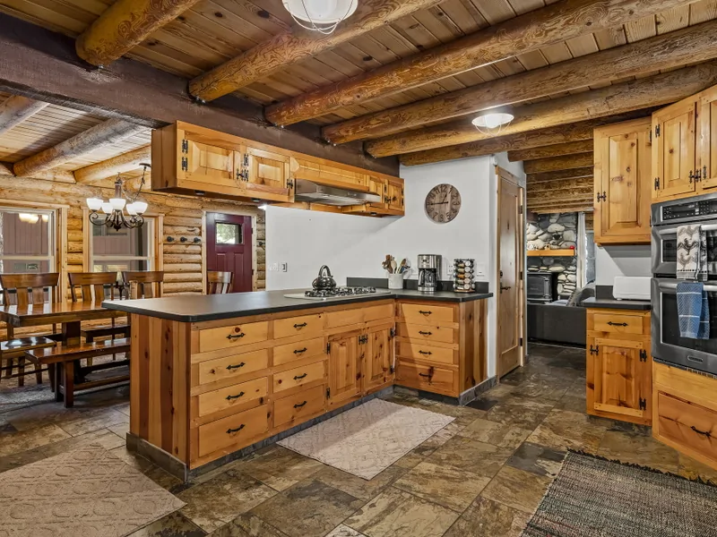 Kitchen and Dining Room: Tahoe Donner Log Cabin
