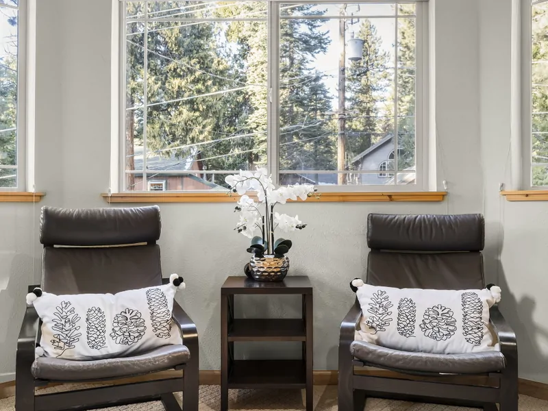 Sitting Area in the Primary Bedroom:North Lake Tahoe Vacation Lodge