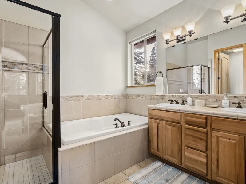 Primary Bathroom at North Lake Tahoe Vacation Lodge