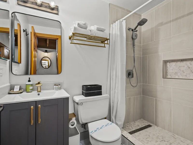 First Level Full Bath at Blue Alpine Loft at Northstar