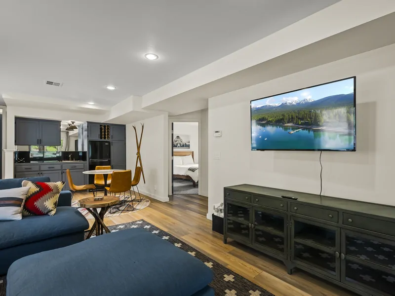Downstairs Lounge Area: Exquisite Alpine Chalet