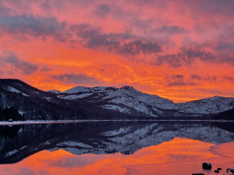 Winter Sunset at Donner Lake