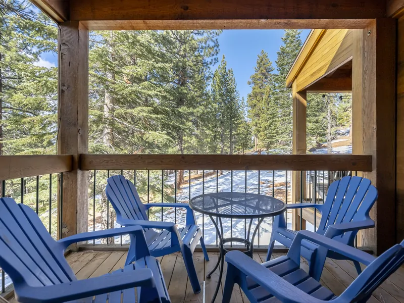 Patio in the Winter at Blue Alpine Loft at Northstar
