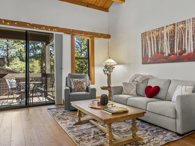 Living Room: upstairs, with pull out sofa at Aspen Grove Hideaway