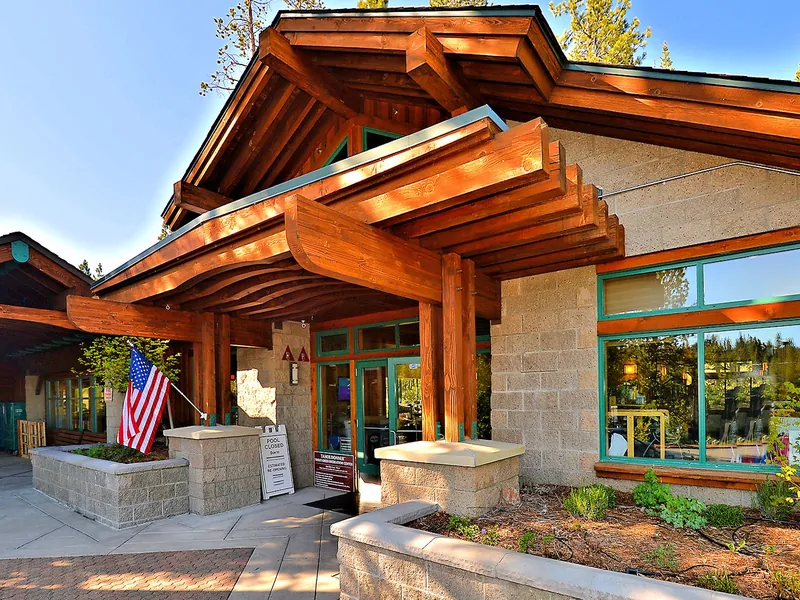 Out Front of the Trout Creek Rec Center: Wolfgang Vacation Cabin