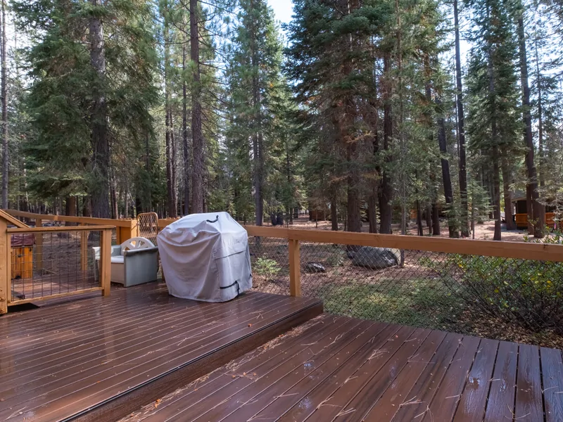 Back Patio with Gas Grill: Tahoe Donner Vacation Lodge