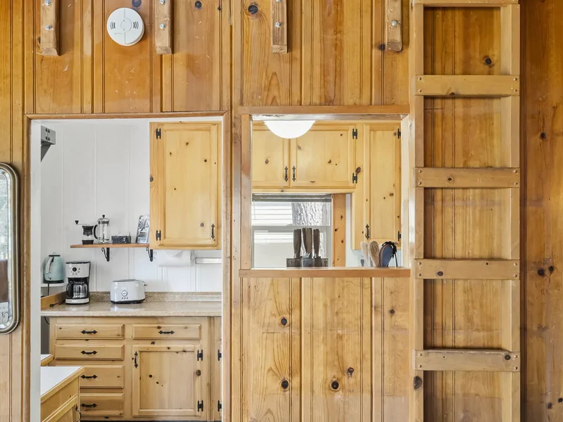 Kitchen Area: Treehouse Tahoe Cabin with Private Hot Tub