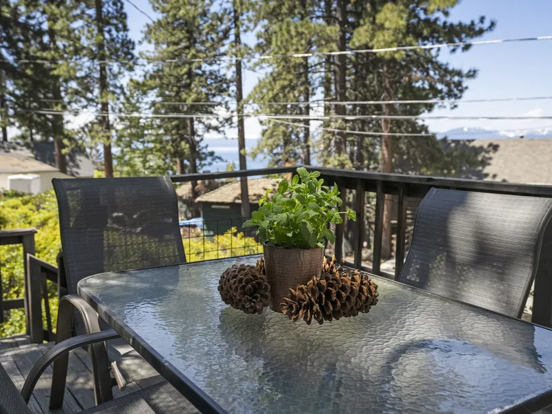 Treehouse Tahoe Cabin back deck