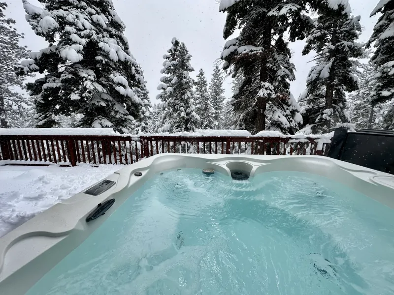 Hot Tub in Snow: Tahoe Alpine Hideaway