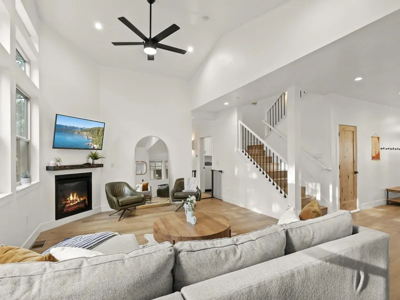 Living Room, TV and Gas Fireplace