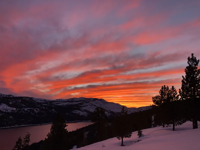 Donner Lake Winter sunset