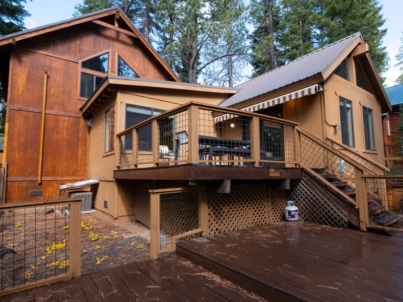 View of Property From Back Patio: Tahoe Donner Vacation Lodge