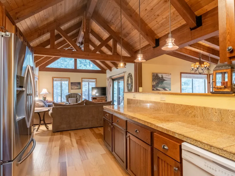 Looking Towards Family Room From Kitchen: Tahoe Donner Vacation Lodge
